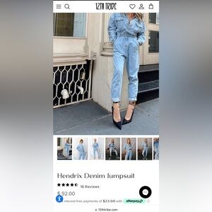 12th tribe denim jumpsuit
